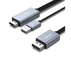 BENFEI Cable HDMI a DisplayPort, HDMI a DisplayPort 4K@60Hz 2K@144Hz 1080P@165Hz, Compatible con PC Tarjeta gráfica Laptop PS5 Xbox One (360) 1.83M