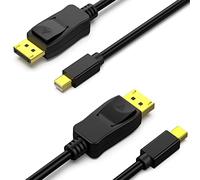 BENFEI Cable Mini DisplayPort a DisplayPort, 2 Paquete Thunderbolt a DisplayPort (4K @ 60Hz y 2K @ 144Hz), para Monitores, Tarjetas gráficas para Juegos, 1,8M