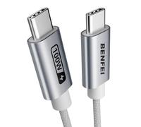 BENFEI Cable USB C, 100W Carga Rápida, Cable Tipo C de silicona y capa de tejido, Compatible con iPhone 15 Plus Pro Max, Galaxy S24 S23 S22 A53, Pixel 8, Redmi Note 13 Pro, PS5, etc