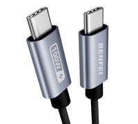 BENFEI Cable USB C, 2M 100W Carga Rápida, Cable Tipo C de silicona y capa de tejido, Compatible con iPhone 16, 15 Plus Pro Max, Galaxy S24 S23 S22 A53, Pixel 8, Redmi Note 13 Pro, PS5, etc
