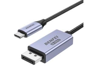 BENFEI - Cable USB C a DisplayPort 1.4 bidireccional de 1,8 m, compatible con 8 K@60 Hz 4 K@240 Hz (Thunderbolt 4 a DisplayPort Cable, DisplayPort to USB C Cable), color gris - No para monitor