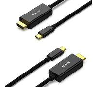 BENFEI Cable USB C a HDMI, 2 Paquete 0.9M Type-C a HDMI [Compatible con Thunderbolt 3] para MacBook Pro 2019/2018/2017, MacBook Air/iPad Pro 2018, Samsung Galaxy S10 / S9, Surface Book 2 y más