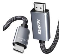 BENFEI Cable USB C a HDMI de 3M [4K@60Hz, carcasa de aluminio, trenzado de nailon], Thunderbolt 3/4 compatible con iPhone 15 Pro/Max, MacBook Pro/Air 2023, iPad Pro, Surface Book 2, Galaxy S23 y más
