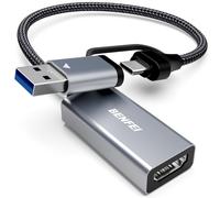BENFEI Capturadora Vídeo 4K 1080P Full HD 60FPS Tarjeta para Streaming, Grabación y Gaming, Compatible con Switch, PS4, PS5, Xbox y PC/Windows/macOS.