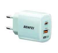 BENFEI Cargador Rápido USB-C GAN 33W, Cargador de Pared Compacto Bicolor 2 Puertos, Cargador de Viaje para iPhone 17/16/15, Galaxy S25/S24/S23, Pixel 10/9/8, iPad, AirPods, MacBook, Steam Deck