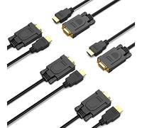 BENFEI HDMI a VGA, paquete de 5 cables HDMI a VGA de 1,8 metros (macho a macho) compatible con computadora, computadora, laptop, PC, monitor, proyector, HDTV, Raspberry Pi, Roku, Xbox y más