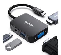 BENFEI Hub USB C 4 en 1, Adaptador USB C a HDMI VGA, USB C a USB 3.0,Compatible con Thunderbolt 3/4,MacBook Pro/Air, iPhone 15 Plus Pro Max, Samsung Galaxy S23/22, Surface Book 2, DELL XPS 13/15-negro