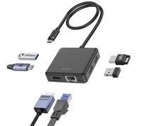 BENFEI HUB USB C 6en1 con HDMI(4K@60Hz), 100Mbps Ethernet, 100W Power Delivery, 1*USB 3.2 10Gbps y 2*USB 2.0, Compatible con iPhone 16 Pro/MAX MacBook iPad Pro iMac S23 XPS17