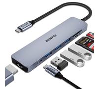 BENFEI HUB USB C 7 en 1, Adaptador Hub USB-C Multipuerto USB-C a HDMI, USB-C a Lector de Tarjetas SD/TF/3*USB 3.0/100W Power Delivery, Compatible para iPhone 15 Pro MAX MacBook Pro/Air 2023/22/21/20