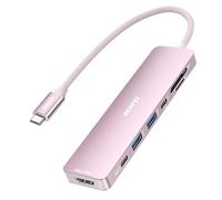 BENFEI Hub USB C 7 en 1 con HDMI (4K@60Hz), 2*USB-A, 1*USB-C de Datos, Carga 100W, Lector de Tarjetas SD/TF, Cable de Silicona antienredos Compatible con MacBook Pro/Air, iPad Pro, iMac, iPhone 16/15
