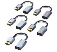 BENFEI Paquete de 5 adaptadores unidireccionales 4K DisplayPort a HDMI [Carcasa de Aluminio, Trenzado de Nailon]