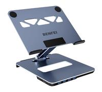 BENFEI Soporte Portátil Mesa Plegable, Aleación de Aluminio Elevador Portatil, con Hub USB C 6 en 1, HDMI 4K@60Hz, 4*USB 3.0, PD 100W Compatible con MacBook Pro/Air, iPad Pro, XPS, Thinkpad