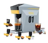 BENFUCHEN Cafetera 4 en 1, cafetera espresso 19 bares para cápsulas KCup/Nes presso OriginalLine/Dolce Gusto/Café molido, gris nublado