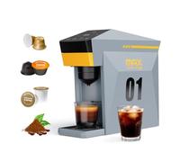 BENFUCHEN Cafetera 4 en 1, cafetera espresso 19 bares para cápsulas KCup/Nes presso OriginalLine/Dolce Gusto/Café molido, gris nublado