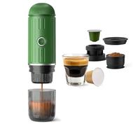 BENFUCHEN Cafetera eléctrica portátil, cafetera de viaje para autocaravanas, autocalentable, con café molido y adaptador para cápsulas NS para autocaravanas, senderismo y oficina, color verde