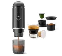BENFUCHEN Cafetera eléctrica portátil, cafetera de viaje para camping, cafetera para coche con autocalentamiento, con café molido y cápsula de espresso N para autocaravanas, senderismo y oficina