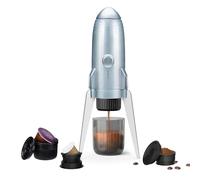 BENFUCHEN Cafetera espresso portátil 3 en 1, cafetera espresso eléctrica autocalentante, cafetera de viaje de 19 bares con café molido y monodosis NES PRESSO/DolceGusto, gris espacio