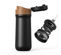 BENFUCHEN Cafetera portátil de viaje de prensa francesa de 320ml, frasco de vacío de té, prensa de café caliente/frío con filtro único de acero inoxidable, botella de camping al aire libre