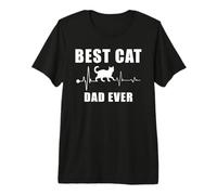 Bengal Cat Heartbeat Best Cat Dad Ever Kitten Lover Camiseta Premium