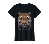 Bengala Tigre Cara Bosque Fauna Silvestre Natur Camiseta gráfica económica, Mujer, Negro, S