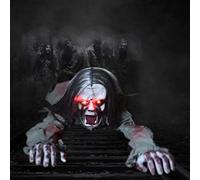 BENGZAN Decoración de Halloween para el Patio Que Asusta Halloween Pelo Largo Que Brilla Fantasma Espeluznante Halloween al Aire Libre con Sonidos de Miedo y Ojos Que Brillan