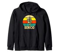 Benicio - Micrófono Retro con Nombre, música Divertida de los años 80, Estilo Vintage Sudadera con Capucha
