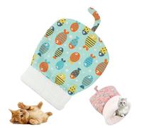 BENIGHTY Cozy Pet Nest For Cats and Dogs, Warm Semienclosed Soft Plush Large Cat Sack Bed, Winter Sleeping Bag for Indoor Pet (Green,14 * 18 in (Small Cats))