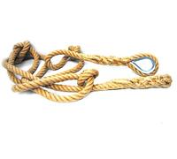 BENIMELI Cuerda Escalada de Cáñamo 4M con Nudos - Escalada Accesorios para Entrenamiento, Gimnasio Niños, Fitness, Camping Y Cross Training - Cuerda de Trepa Resistente con Guardacabo de Acero