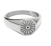 BENIQUE Anillo Pinky para mujeres y hombres, oro de 18 quilates y plata hexagonal, signo solar, acero inoxidable que no se deslustra, ajuste cómodo, Acero inoxidable, Sin piedra preciosa