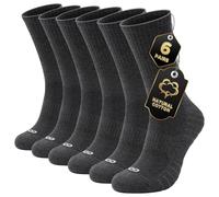Benirap Calcetines Deportivos Calientes Calcetines Hombres Mujeres 6 Pares Calcetines de Trekking Calcetines Algodón Transpirable Alto Rendimiento Entrenador funcional Calcetines deportivos, Gris Gris