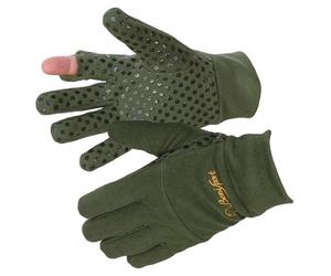 BENISPORT Guantes de montañana Finos Antideslizantes de Color Verde, Dedo Fuera - Outdoor | Tiro | Caza (L)