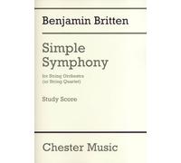 Benjamin britten: simple symphony for string orchestra - study score poche: Or String Quartet