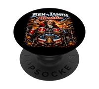 Benjamin Franklin Drummer Patriotic Rock Legend Design! PopSockets PopGrip Adhesivo