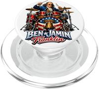 Benjamin Franklin Drummer Patriotic Rock Legend Design! PopSockets PopGrip para MagSafe