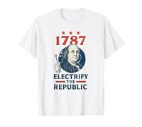 Benjamin Franklin Electrify El Padre Fundador de la República Camiseta