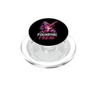 Benjamin Franklin Hombre Lobo Tocando la Guitarra Freak Fundador Alt PopSockets PopGrip para MagSafe