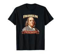 Benjamin Franklin Primer Retrato del Padre Fundador Americano Camiseta