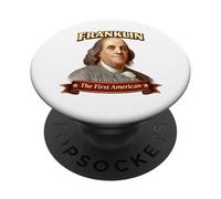 Benjamin Franklin Primer Retrato del Padre Fundador Americano PopSockets PopGrip Adhesivo