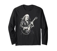 Benjamin Franklin Tocando Guitarra Eléctrica Rocker Humor Manga Larga