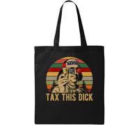 Benjamin Franklin USA - Bolsa de algodón ecológico natural para el 4 de julio, color negro, Black, Talla única