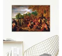 Benjamin West "El Tratado de Penn con los Indios" Impresiones en lienzo Pintura al óleo Imagen Fondo de pared Decoración del hogar 70x100 cm Sin marco