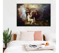 Benjamin West "La expulsión del Paraíso 1791" Pintura al óleo sobre lienzo, impresión, cuadro para sala de estar, decoración del hogar, 70 x 100 cm, sin marco
