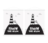 Benjia Barra magnética para pósteres, de madera, marco de póster, A3, 30 x 40 cm, colgador para obras de arte impresas (30 cm, blanco, 2 unidades)