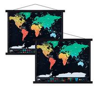 Benjia Barra magnética para pósteres, de madera, marco de póster, B1, colgador para obras de arte impresas (71 cm, negro, 2 unidades)