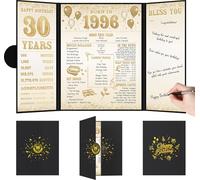 Benjia Decoración de cumpleaños número 30, tarjeta de cumpleaños, libro de firmas de invitados para mujer y hombre, póster nacido en 1996, libro de visitas del Reino Unido, tablero de firma de 30 años