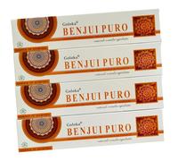 Benjui Puro - Incienso ayurvédico Masala, Esencia de Ayurveda - Paquete de 4 x 15 g - Fragancia natural para calma y bienestar