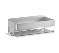 BENKSTEIN Estante de ducha para pegar o taladrar, también se puede montar sin taladrar, soporte para gel de ducha y champú, organizador de baño