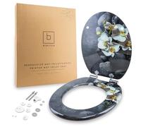 Benkstein Tapa de inodoro con descenso automático Deep Grey Getaway - Asiento antibacteriano para inodoro - Liberación rápida para facilitar la limpieza - Fácil montaje - Duroplast - Extraíble