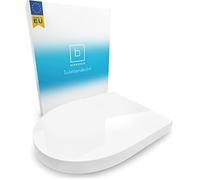 Benkstein® Tapa de inodoro con descenso automático en forma de D, color blanco, antibacteriano, liberación rápida para facilitar la limpieza, fácil montaje, duroplast de urea, extraíble, soporta hasta