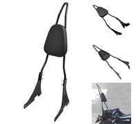 Benlari - Respaldo para pasajero de moto, incluye barra de soporte alta y cojín, negro brillante, desmontable, para determinados modelos de moto
